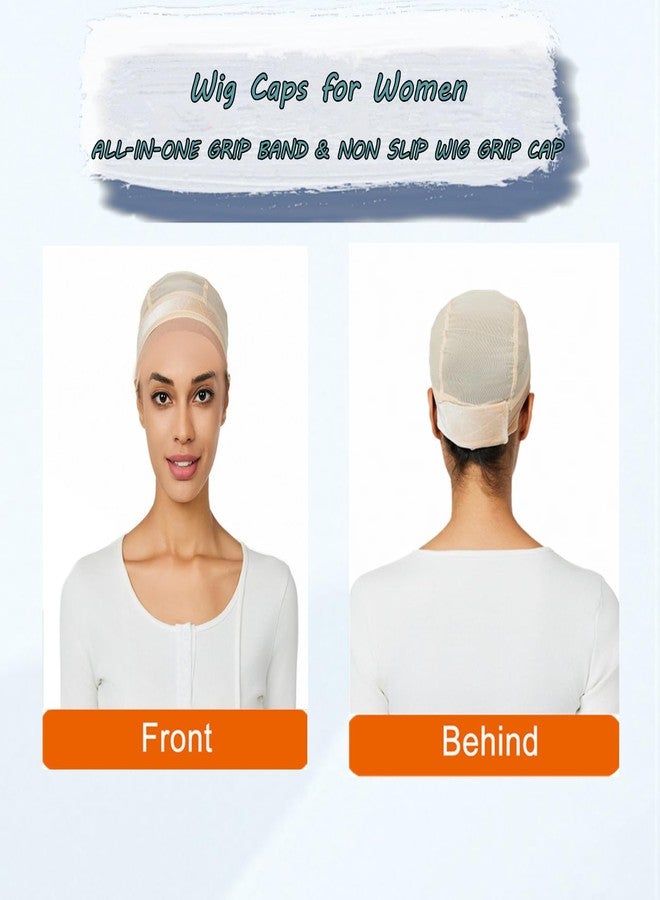 lucicass Wig Cap for Women,Wig Grip Cap for Keeping Wigs in Place,Non Slip Caps with Velvet Grip Band Make Your Wigs Be Glueless(Nude,M) - Image 5